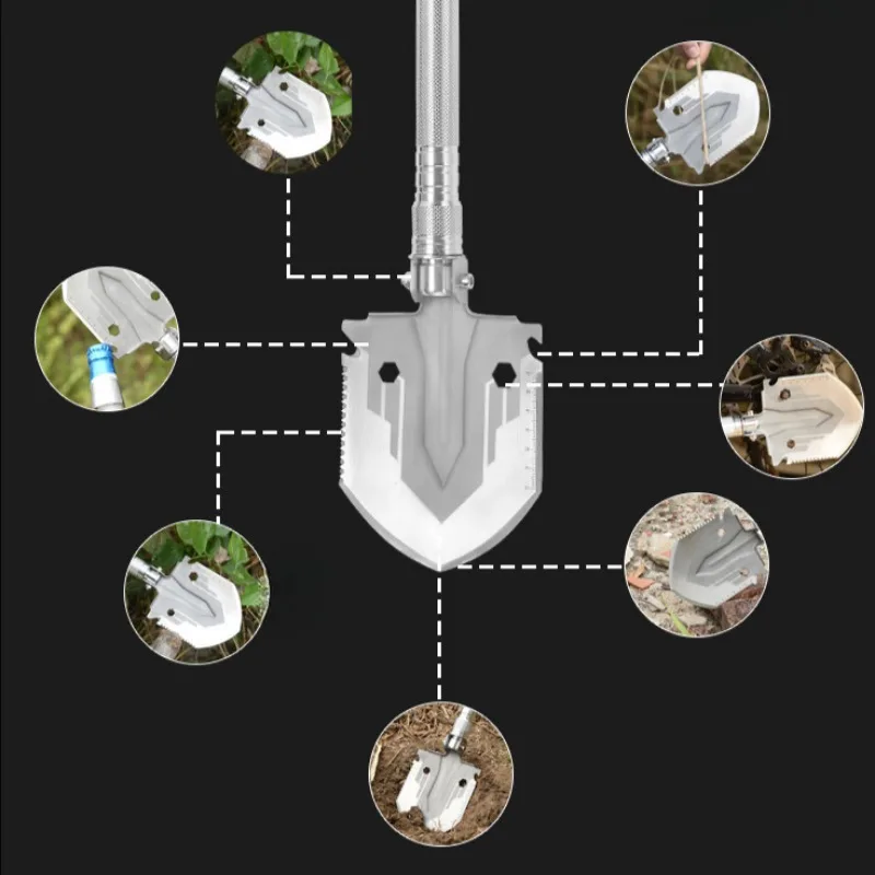 Multifunktionel udendørs campingspade