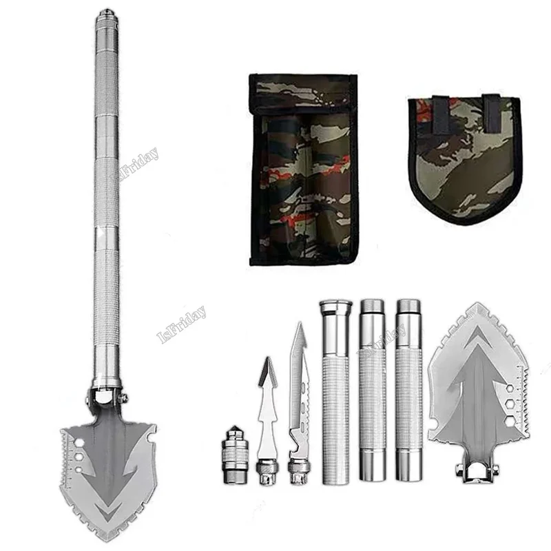 Multifunktionel udendørs campingspade