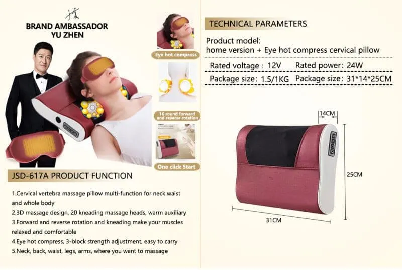 Massagekudde med 3D massagedesign och 20 massagekulor