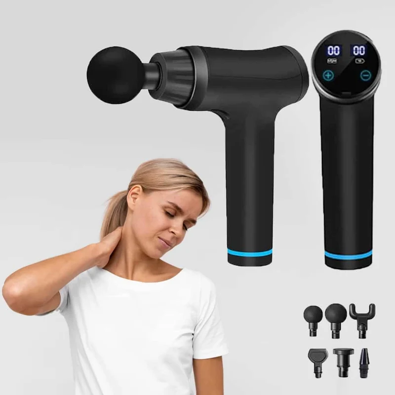 Massagepistol Pro+ med 6 massagehuvuden