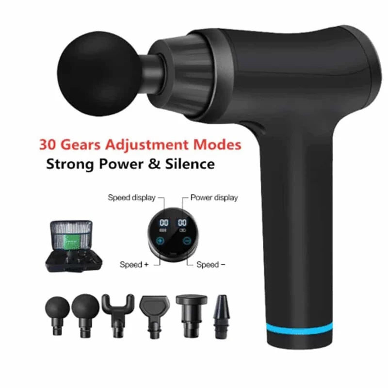 Massagepistol Pro+ med 6 massagehuvuden
