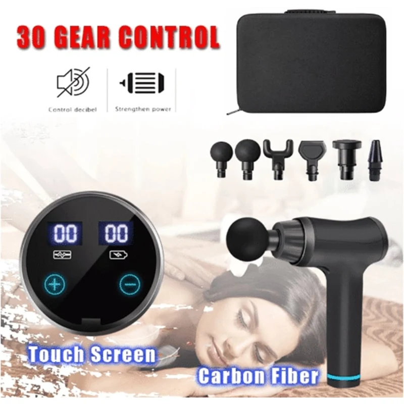 Massagepistol Pro+ med 6 massagehuvuden