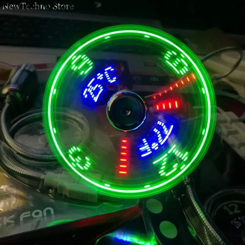 USB LED Vifte med Ur
