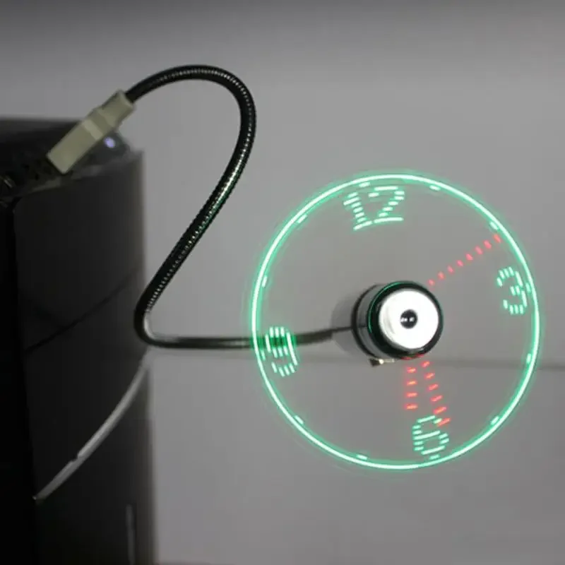 USB LED Vifte med Ur