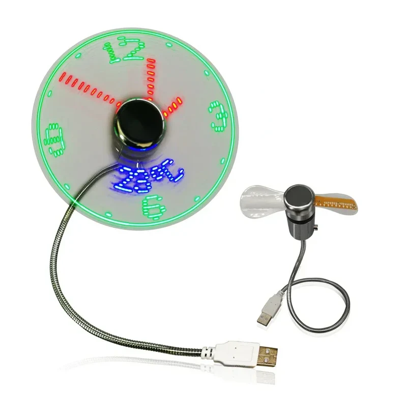 USB LED Vifte med Ur