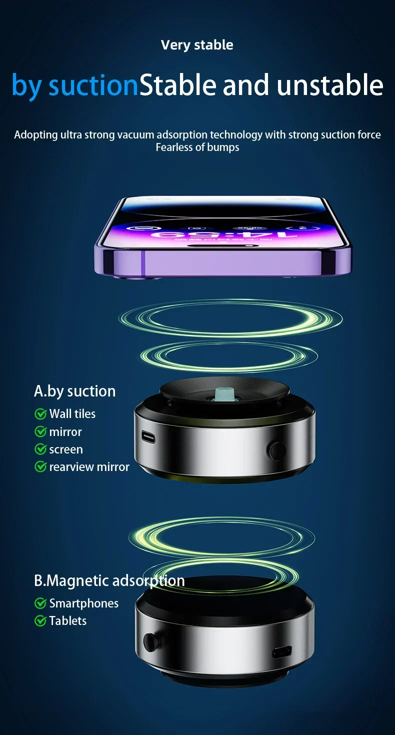 Magnetisk mobilholder med sugekop