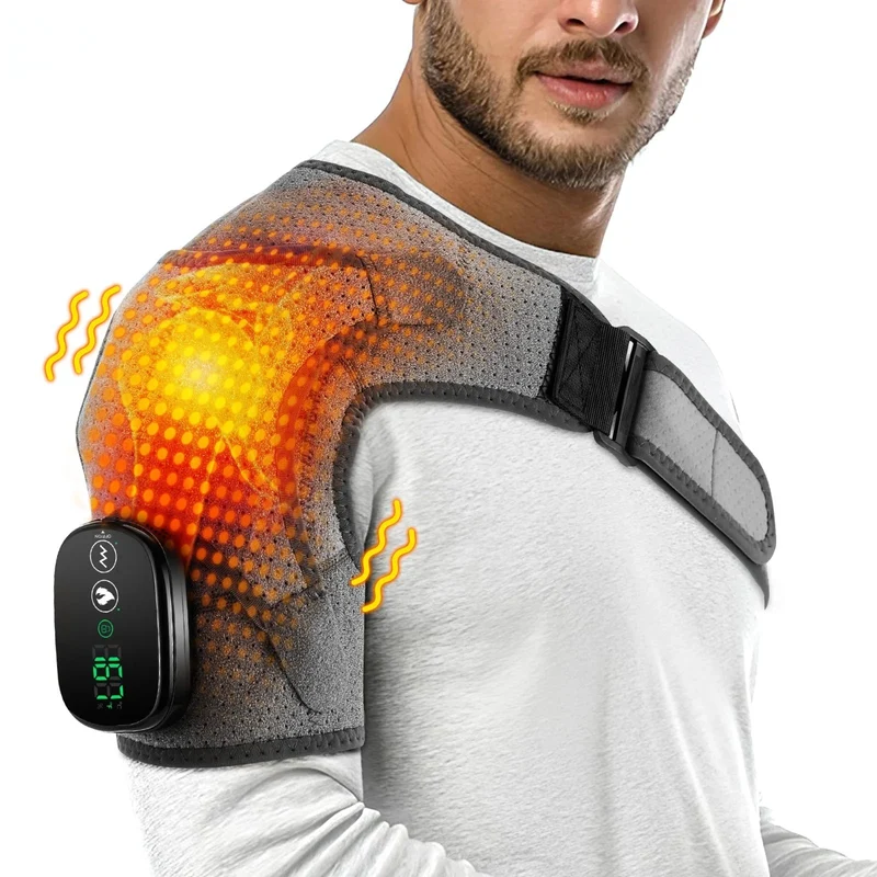 Skuldermassageapparat med varme- og vibrationsfunktion