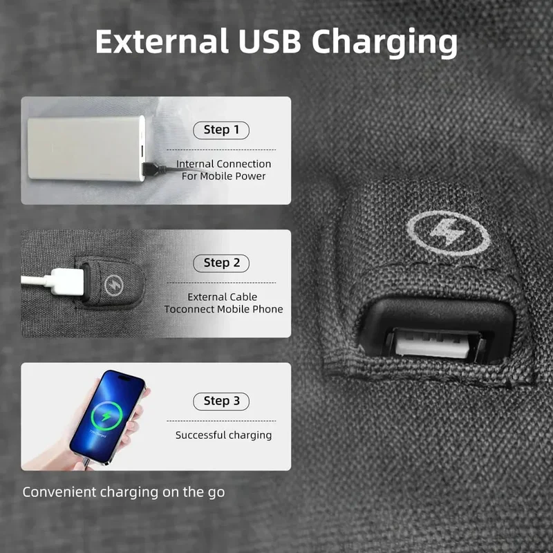 Multifunktionel rygsæk til udendørs brug med USB-port