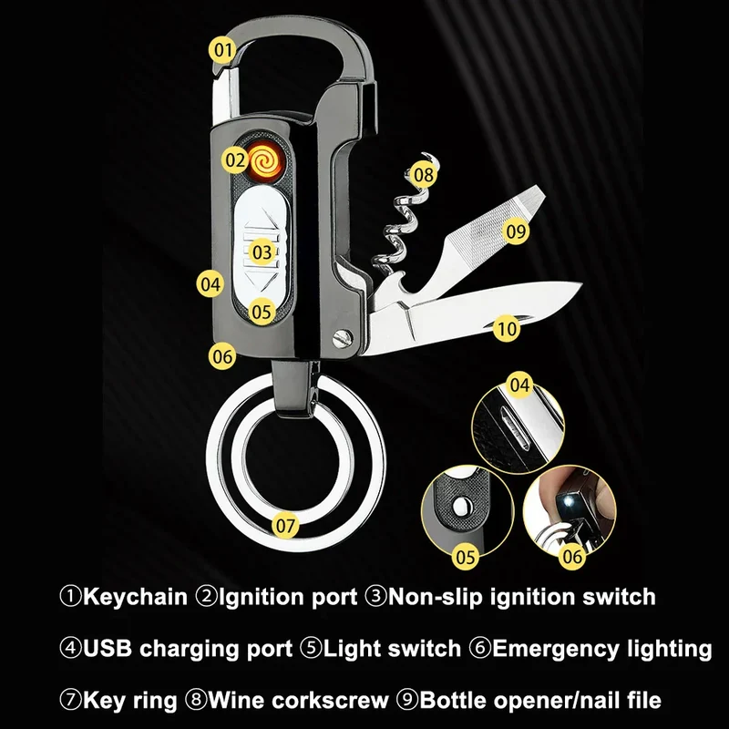 Multifunktionelt Nøglering Lighter