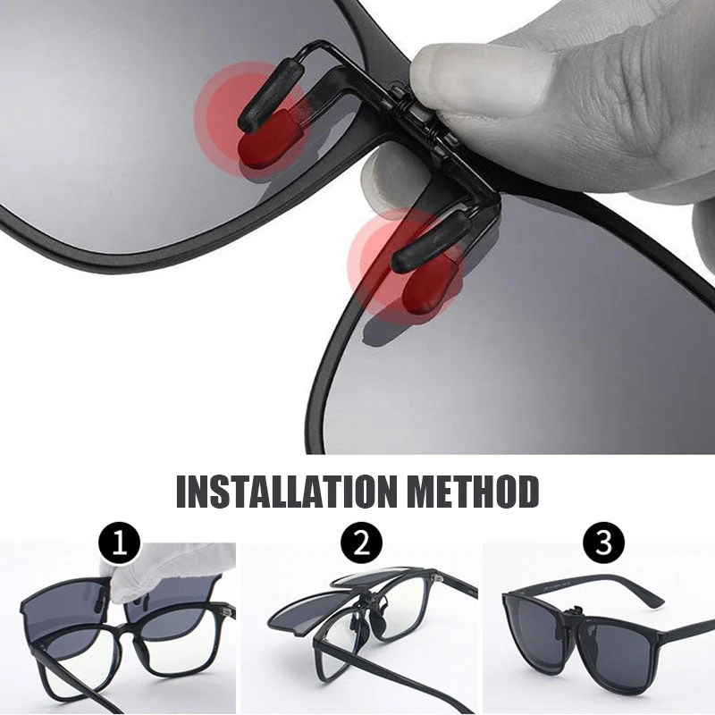 Polarisede Clip-on Solbriller med Foldbart Design