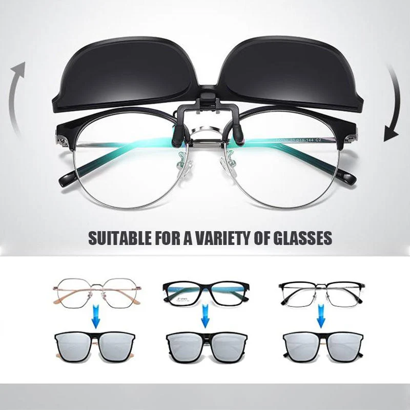 Polarisede Clip-on Solbriller med Foldbart Design