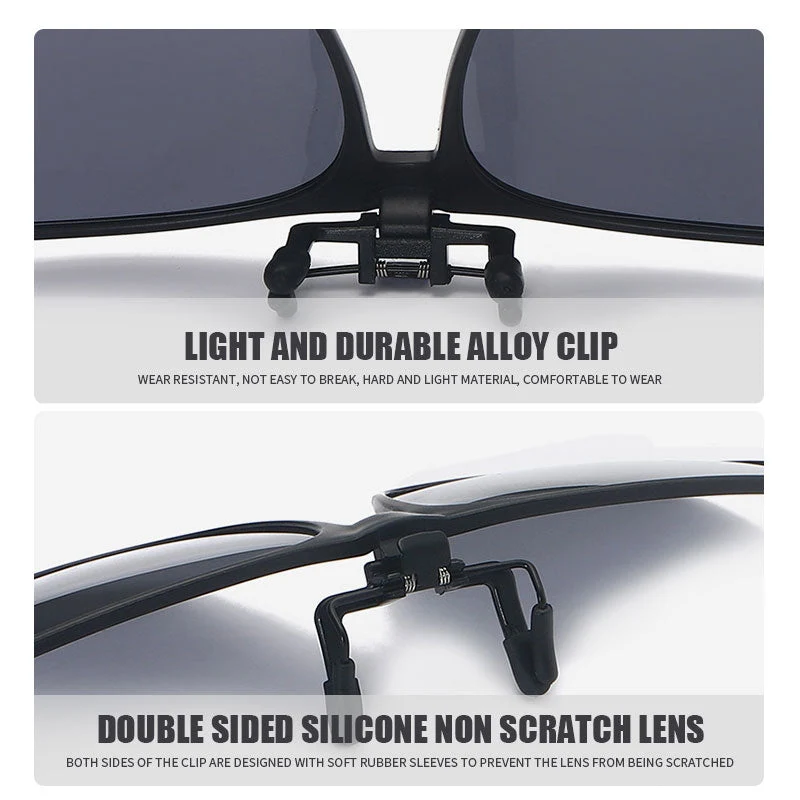 Polarisede Clip-on Solbriller med Foldbart Design