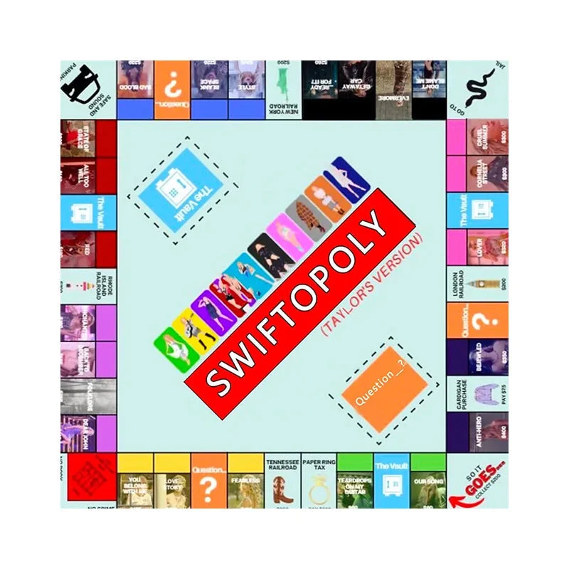 Musikbaseret brætspil med sangkort og Monopoly penge til spilleaftener
