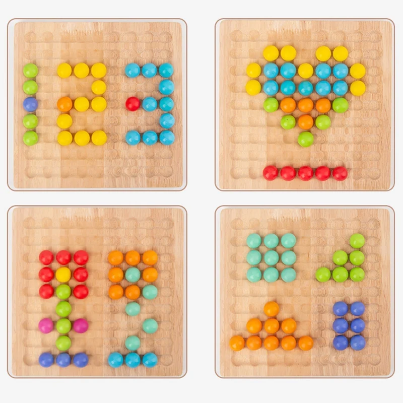 Montessori Logisk Spil med Perler – Fremmer Farveteori og Tankefærdigheder