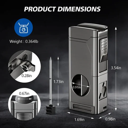 Cigar lighter og cutter sæt
