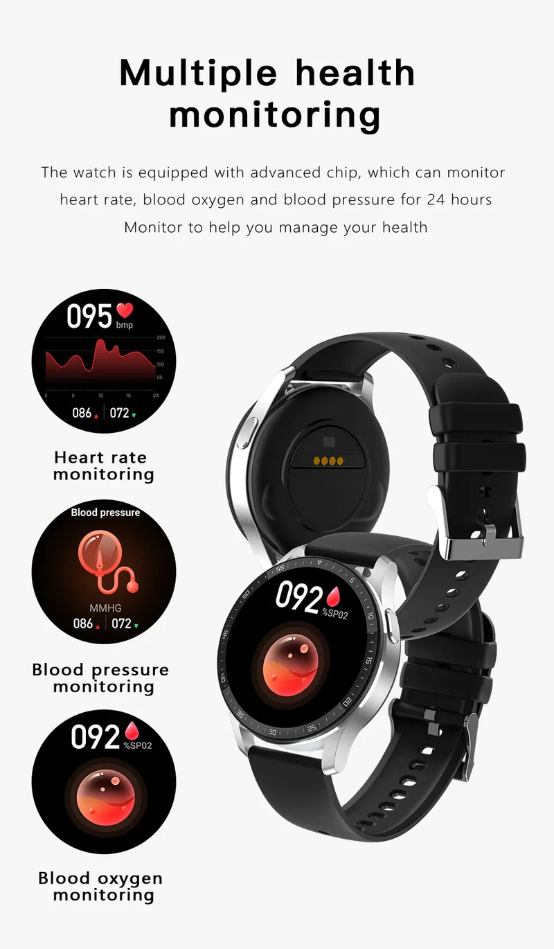 To-en-i-én Smartwatch med Bluetooth-høretelefoner
