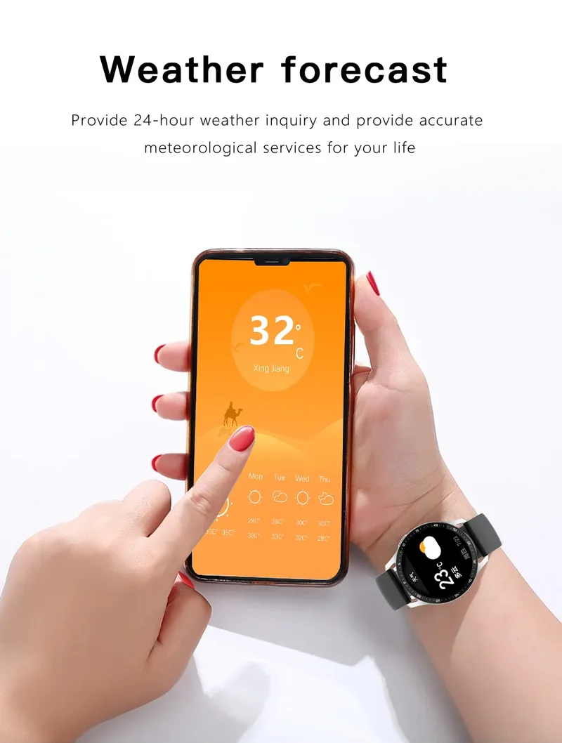 To-en-i-én Smartwatch med Bluetooth-høretelefoner