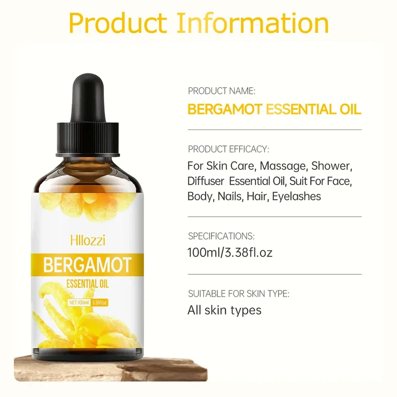 Bergamot æterisk olie til hårpleje, hudpleje og diffuser