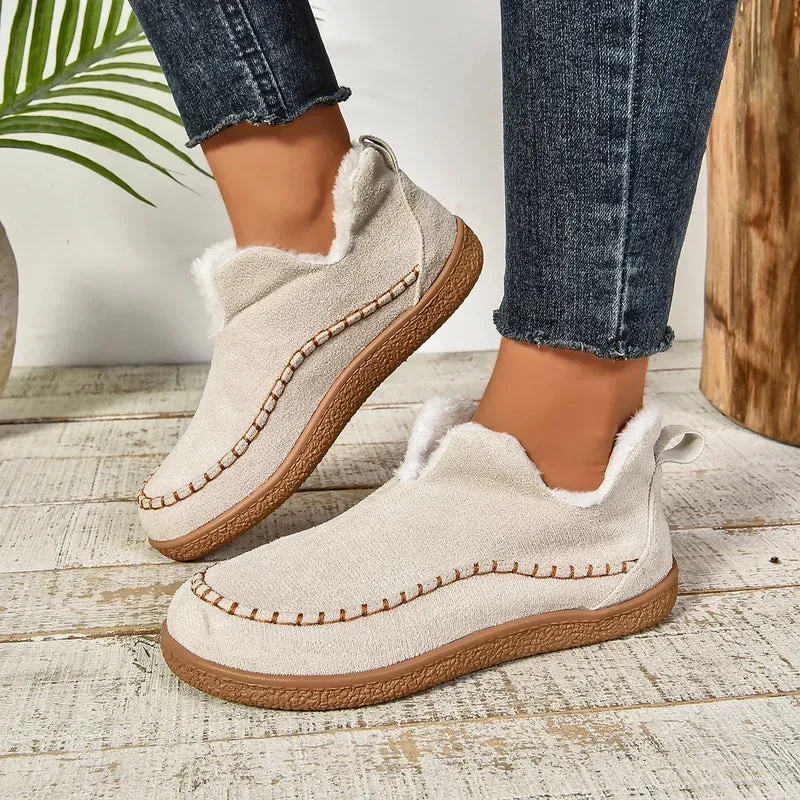 Dame Varm Vinter Slip-On Støvler med Plateau