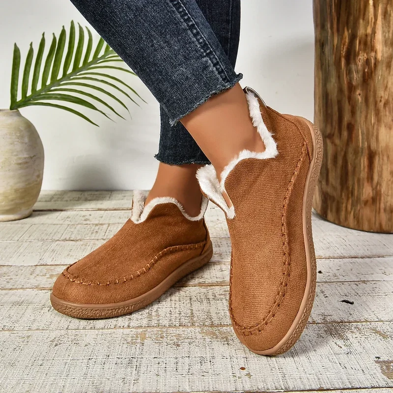 Dame Varm Vinter Slip-On Støvler med Plateau