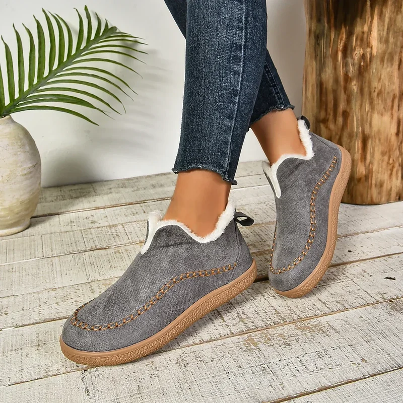 Dame Varm Vinter Slip-On Støvler med Plateau