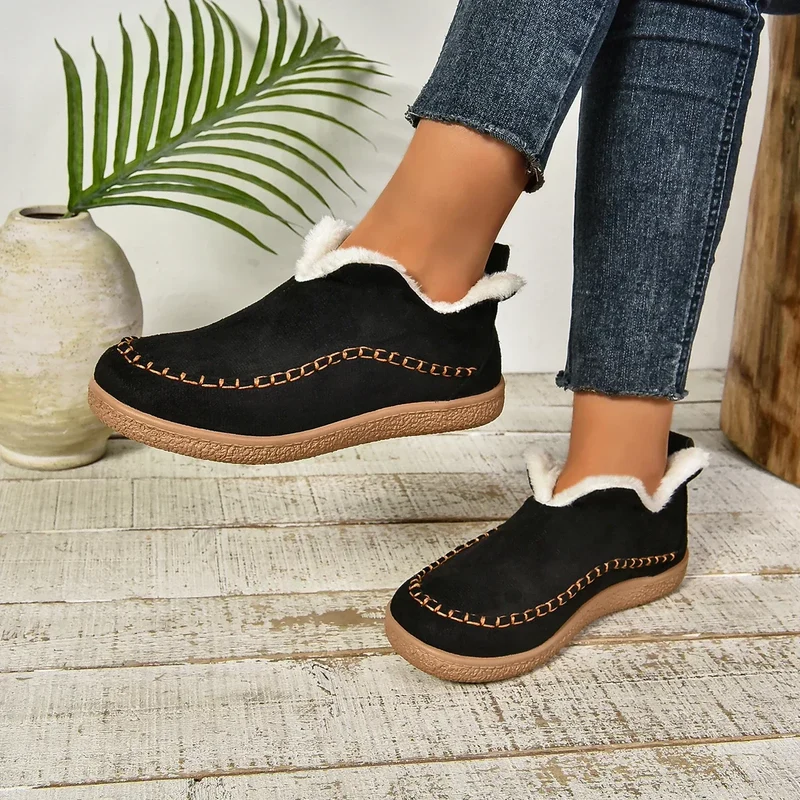 Dame Varm Vinter Slip-On Støvler med Plateau