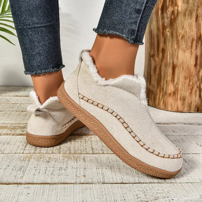 Varm vinter slip-on plateau støvler til damer