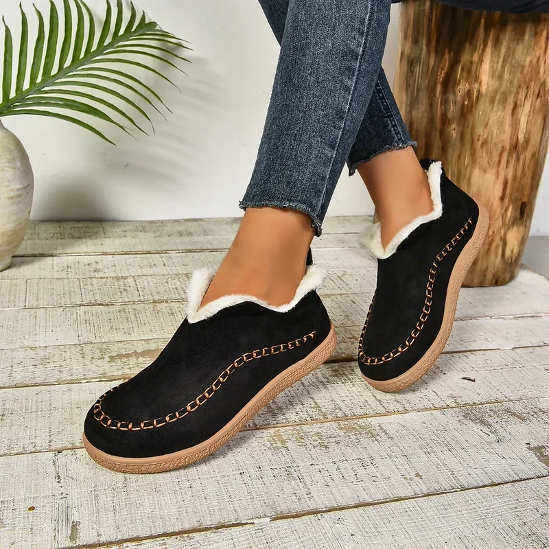 Varm vinter slip-on plateau støvler til damer