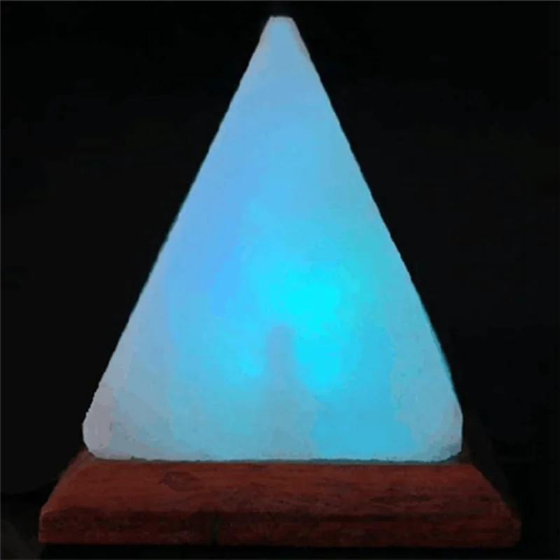 USB LED Pyramide med Himalaya Kristallsaltlampe, Luftrenser & Stemning