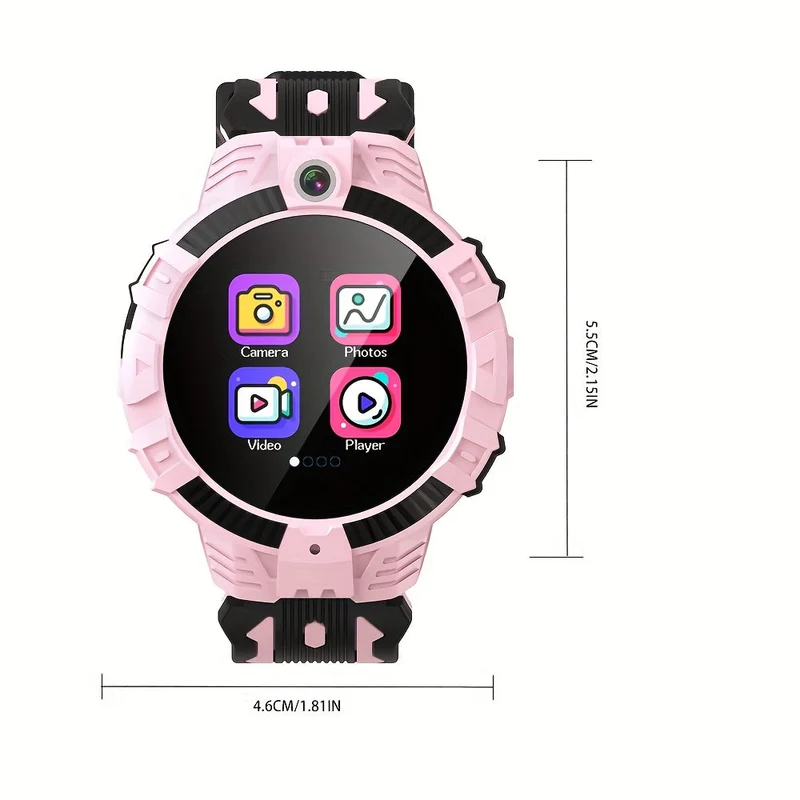 Børne Smartwatch med Touchscreen, Kamera og Genopladeligt USB Batteri