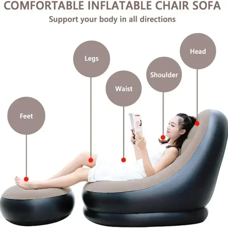 Foldbar luftsofa – Behagelig sofa til indendørs og udendørs brug