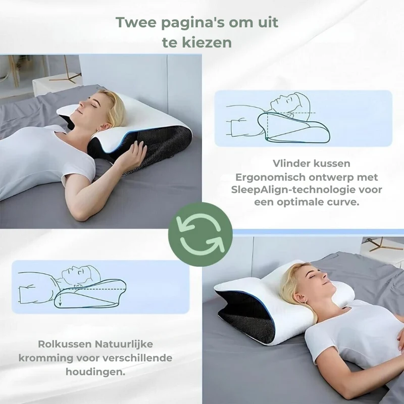 DreamAlign Ergonomisk Pude – Luksus Memory Skum Pude til Nakke Smerter og Alle Søvnpositioner