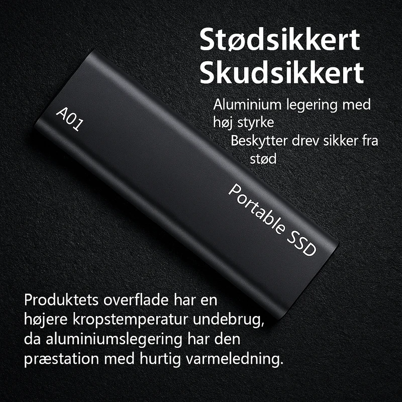 USB-C Lagringsenhed på 4 TB til rejse og arbejde