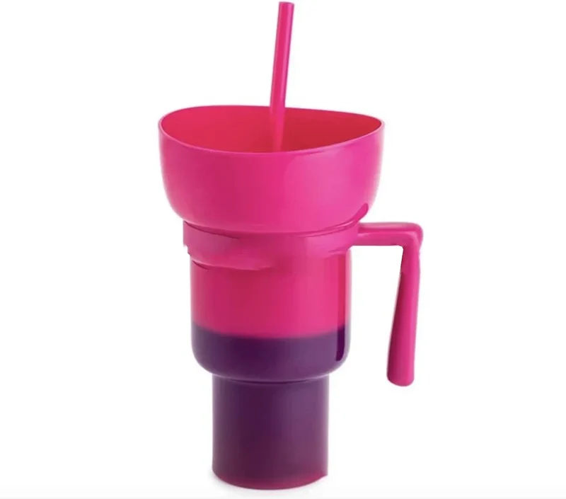 Dobbeltvase til Snacks og Drikke | 2-i-1 Tasse til Travle Dage