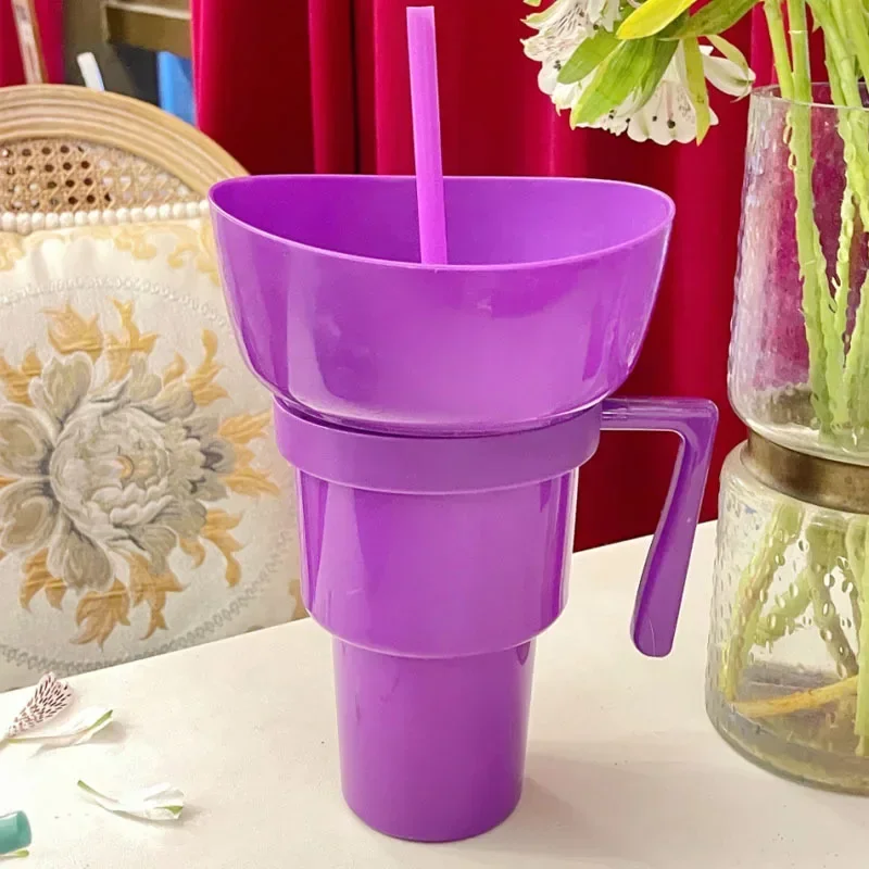Dobbeltvase til Snacks og Drikke | 2-i-1 Tasse til Travle Dage