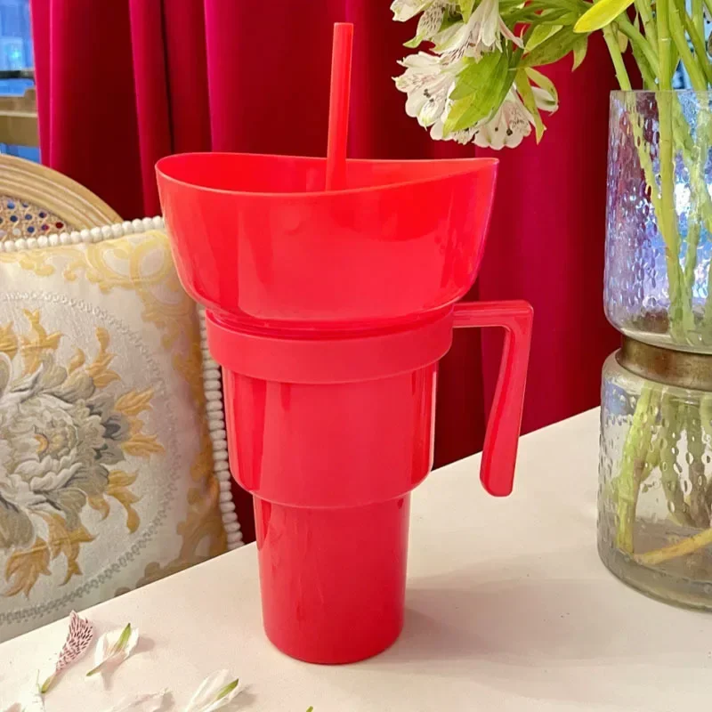 Dobbeltvase til Snacks og Drikke | 2-i-1 Tasse til Travle Dage