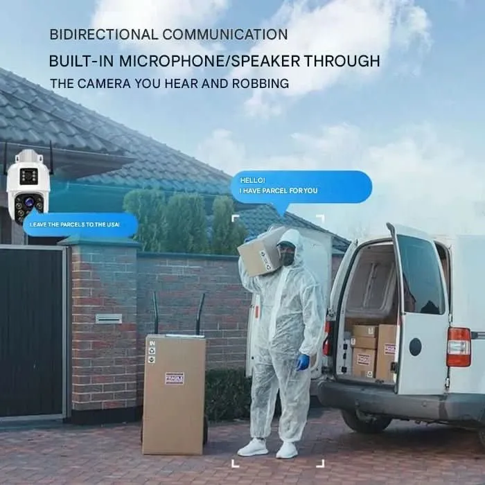 Trådløs sikkerhedskamera med solpanel og 360° synsvinkel - 4K