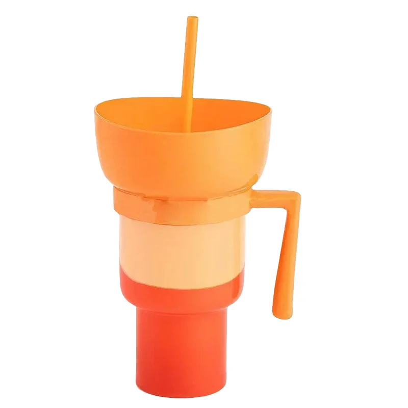 DualSip Luxe Krus til Snacks og Drikke | 2-i-1 Tasse med Lækagesikker Design til Travle Dage og Familieture