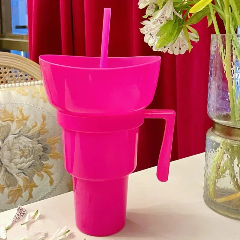 DualSip Luxe Krus til Snacks og Drikke | 2-i-1 Tasse med Lækagesikker Design til Travle Dage og Familieture