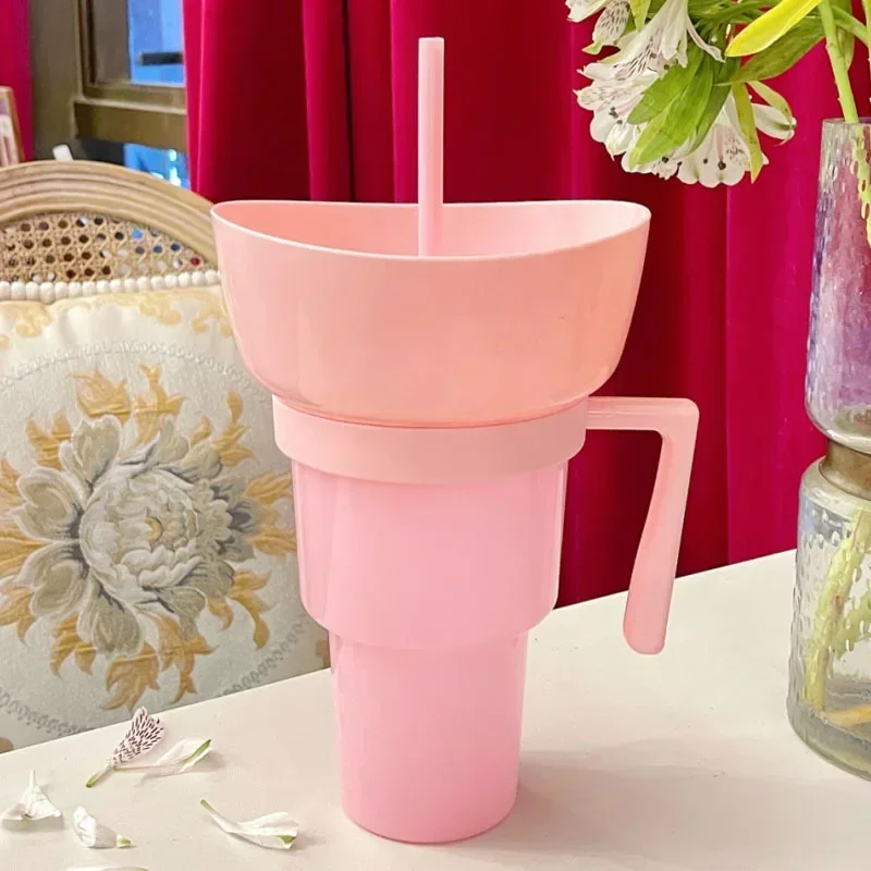 DualSip Luxe Krus til Snacks og Drikke | 2-i-1 Tasse med Lækagesikker Design til Travle Dage og Familieture