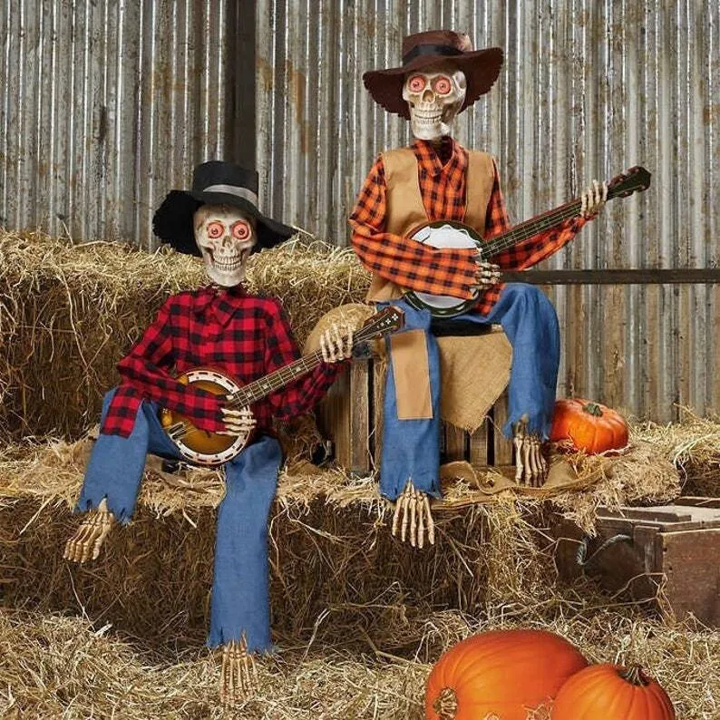 Lydeaktiveret Halloween Dekoration med Musik og Lys - Animations Skeletter
