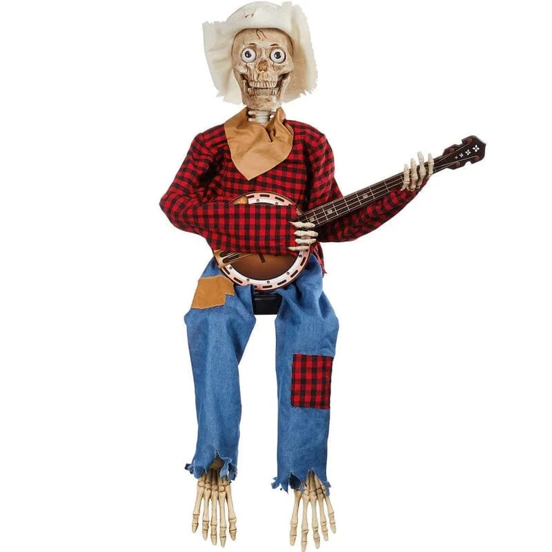 Lydeaktiveret Halloween Dekoration med Musik og Lys - Animations Skeletter