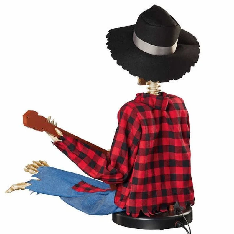 Lydeaktiveret Halloween Dekoration med Musik og Lys - Animations Skeletter