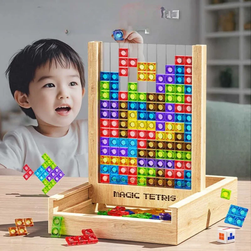 EcoBlock Tetris Brætspil – Bæredygtigt Tetris Puslespil til Familien
