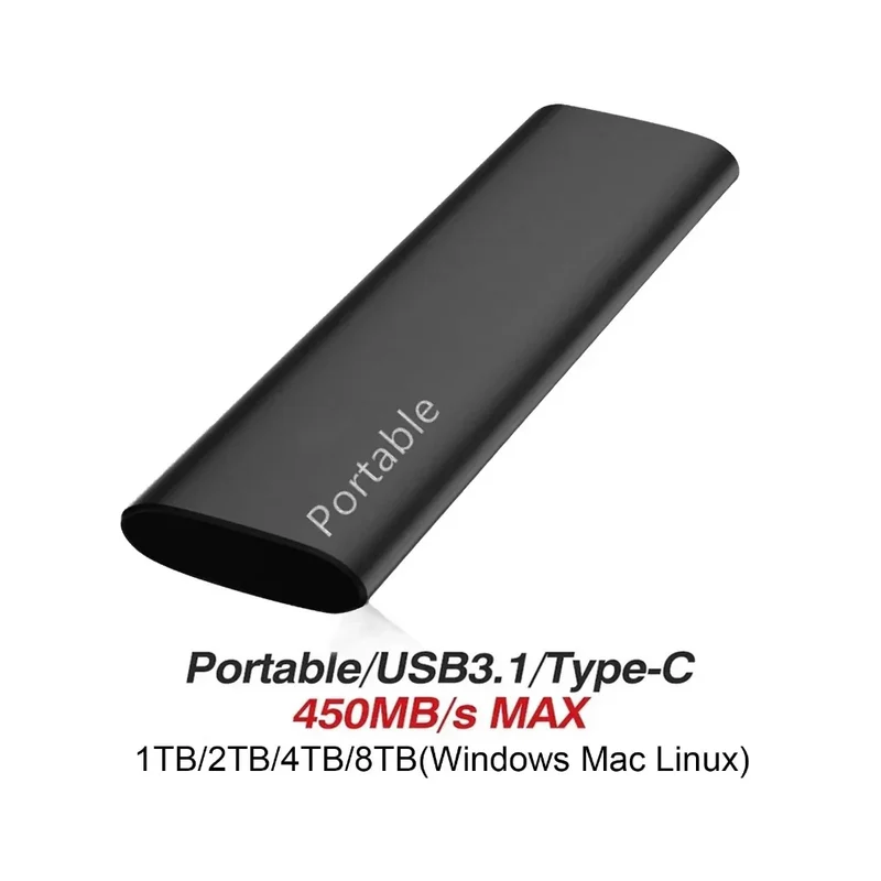 Bærbar ekstern SSD, Aluminium, Hurtig Lagringsenhed