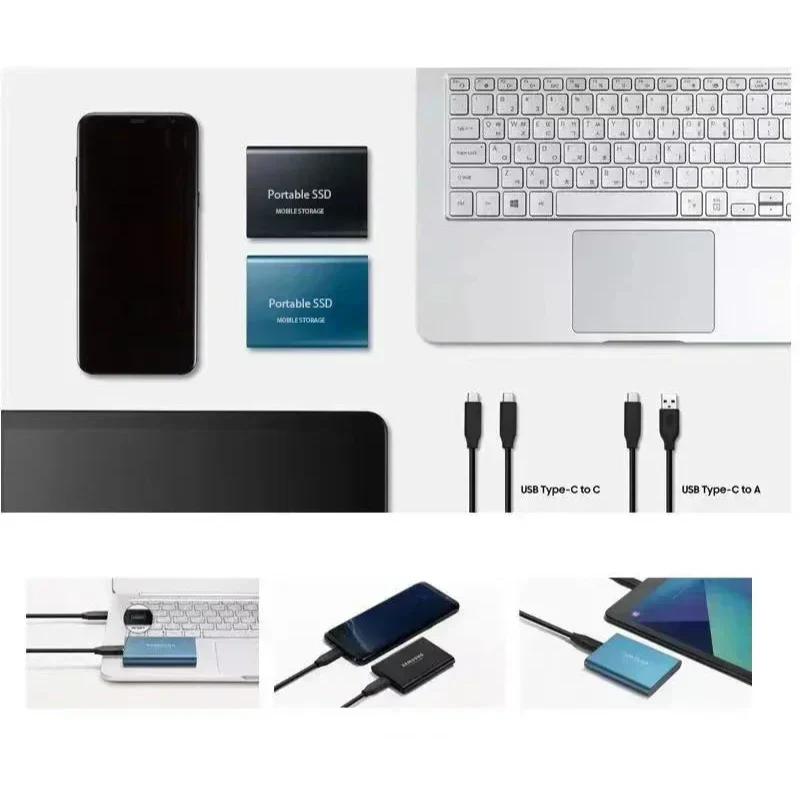 Bærbar ekstern SSD, USB-C, Højhastighed Solid State Drive