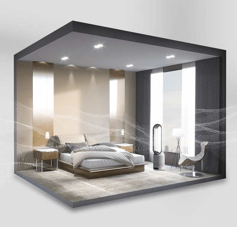 Bærbar luftkøler – ventilator med kølefunktion og LED-lys