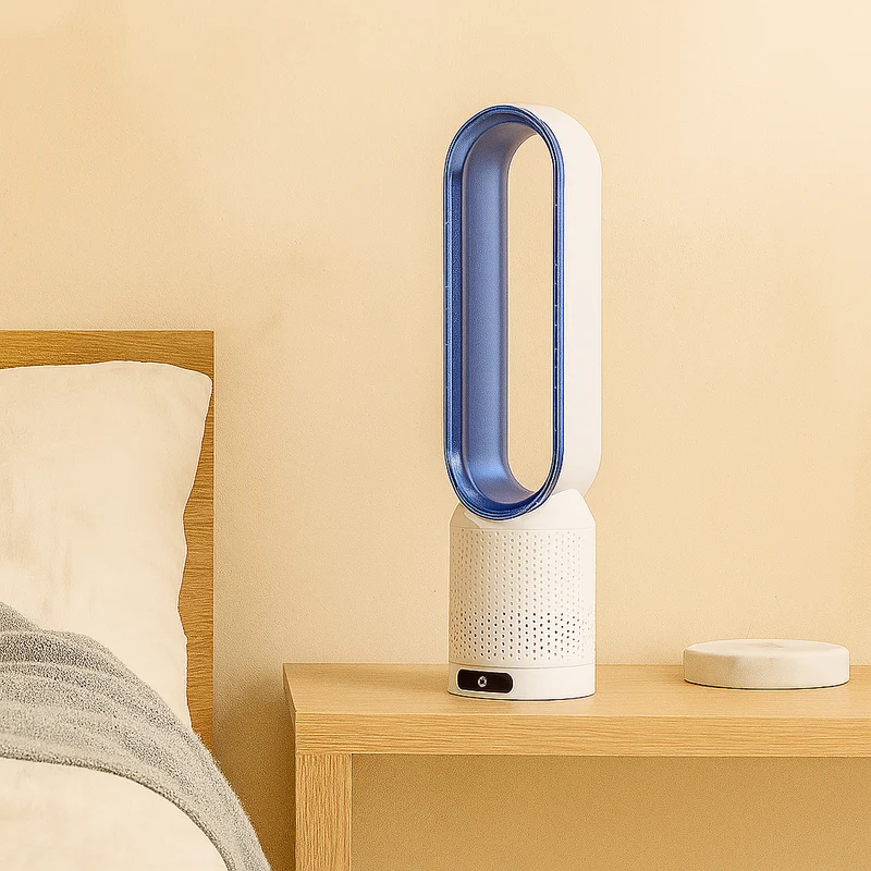 Bærbar luftkøler – ventilator med kølefunktion og LED-lys
