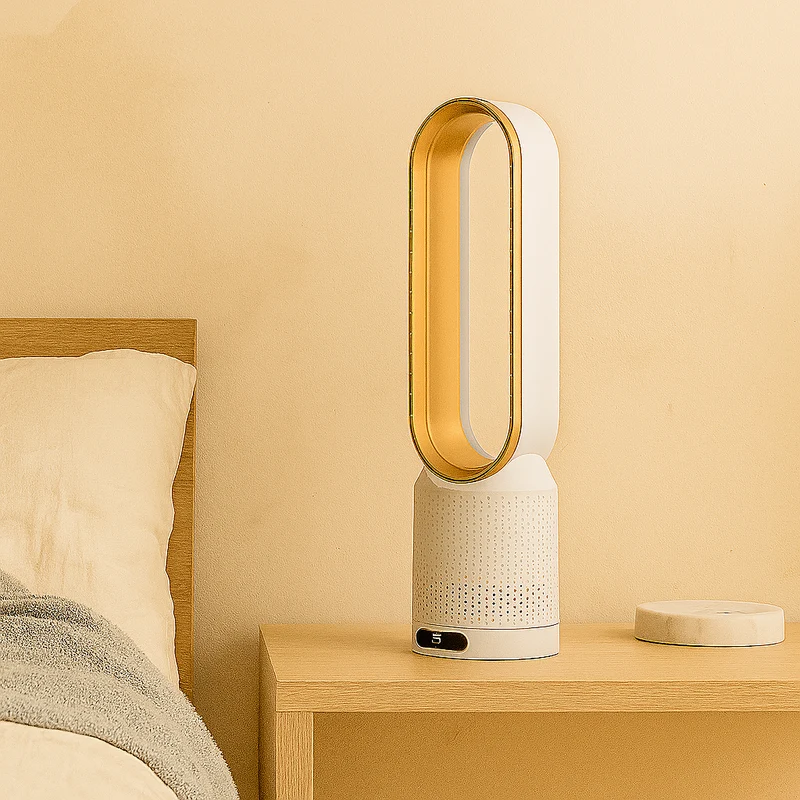 Bærbar luftkøler – ventilator med kølefunktion og LED-lys