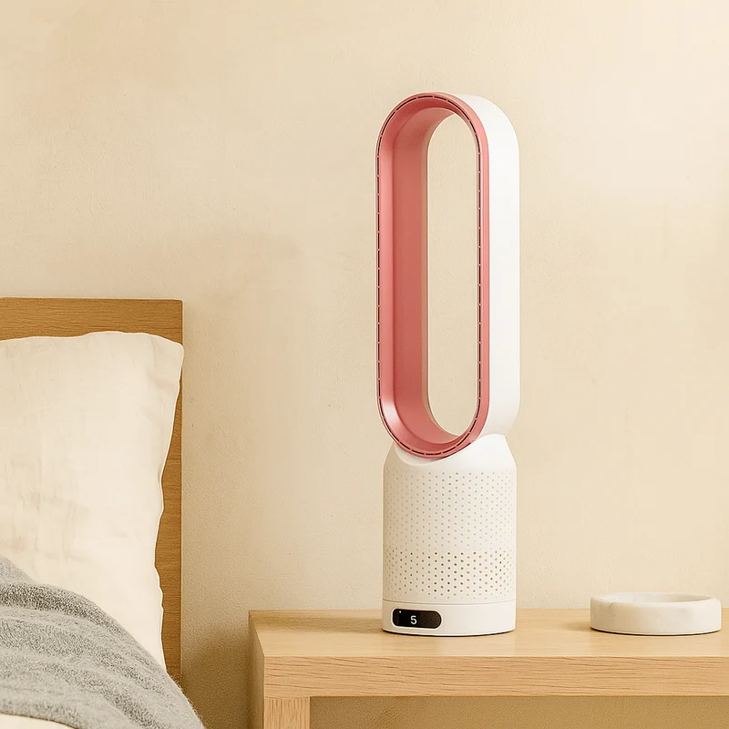 Bærbar luftkøler – ventilator med kølefunktion og LED-lys